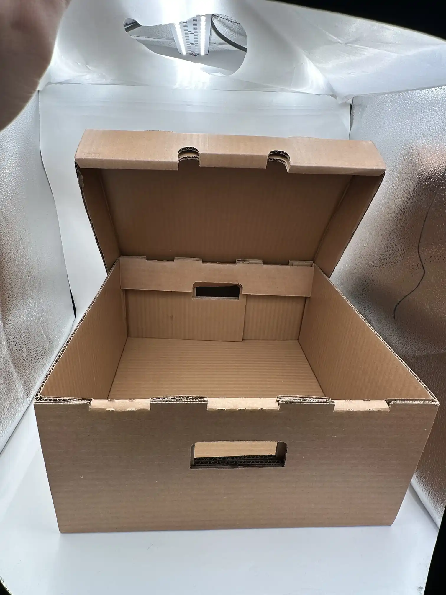 Grande scatola in cartone ondulato cerato